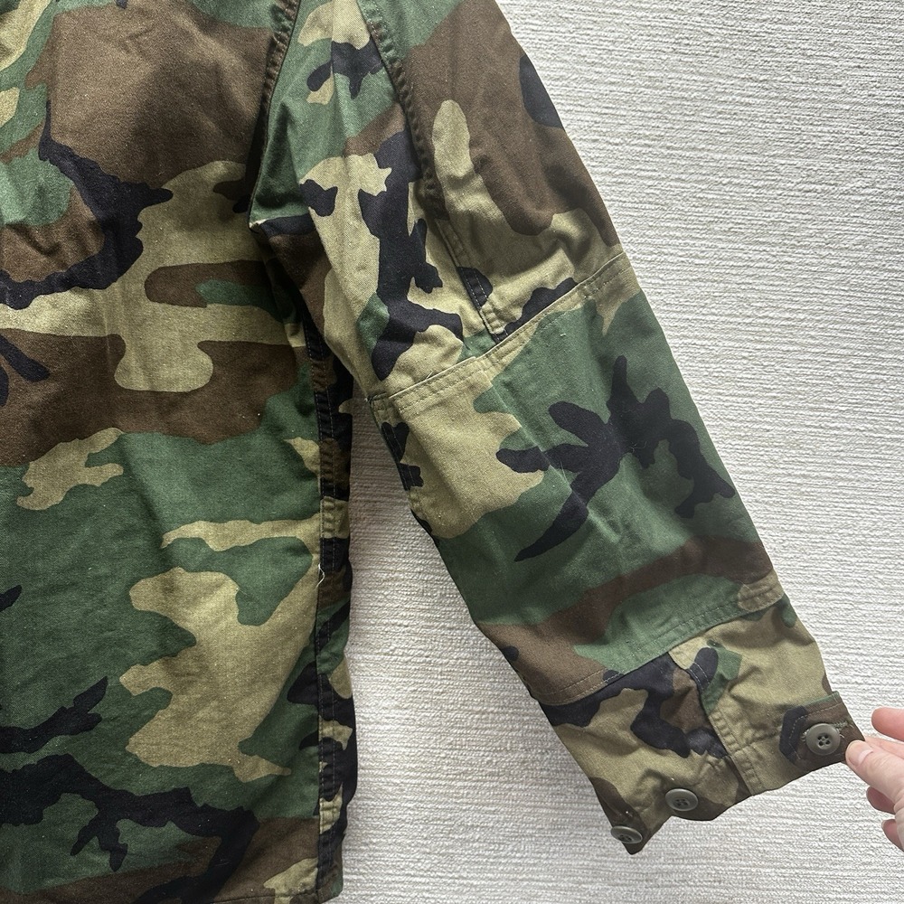 Vintage Men's Military Army Shirt Jacket Shacket S/M Woodland Camo Gorpcore Y2K - Picture 6 of 11